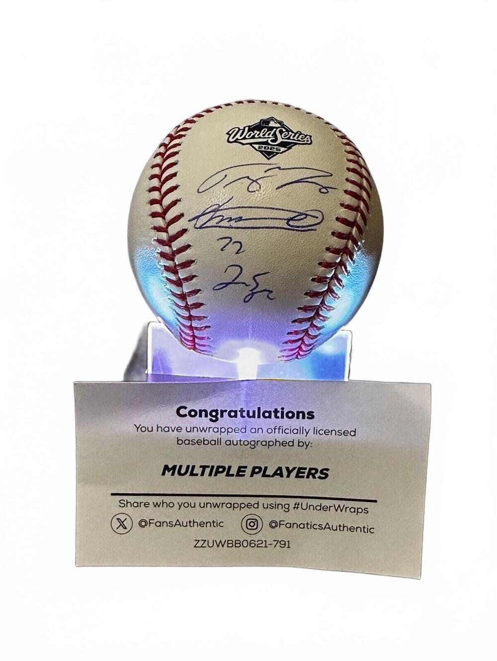 Limited Edition 2025 World Series Rawlings Baseball Autographed by 3 RARE 1/10